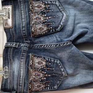 Grace Blue Jeans with Intricate Embellishments